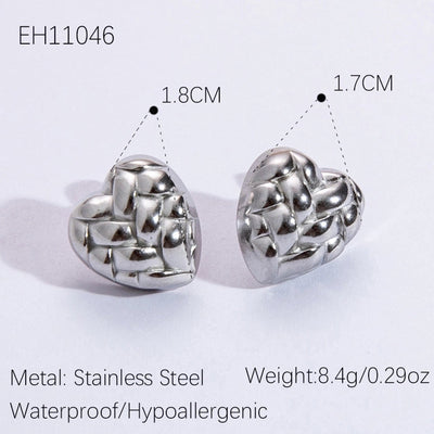 1 Pair Vintage Style Classic Style Geometric Heart Shape Plating 304 Stainless Steel Ear Studs