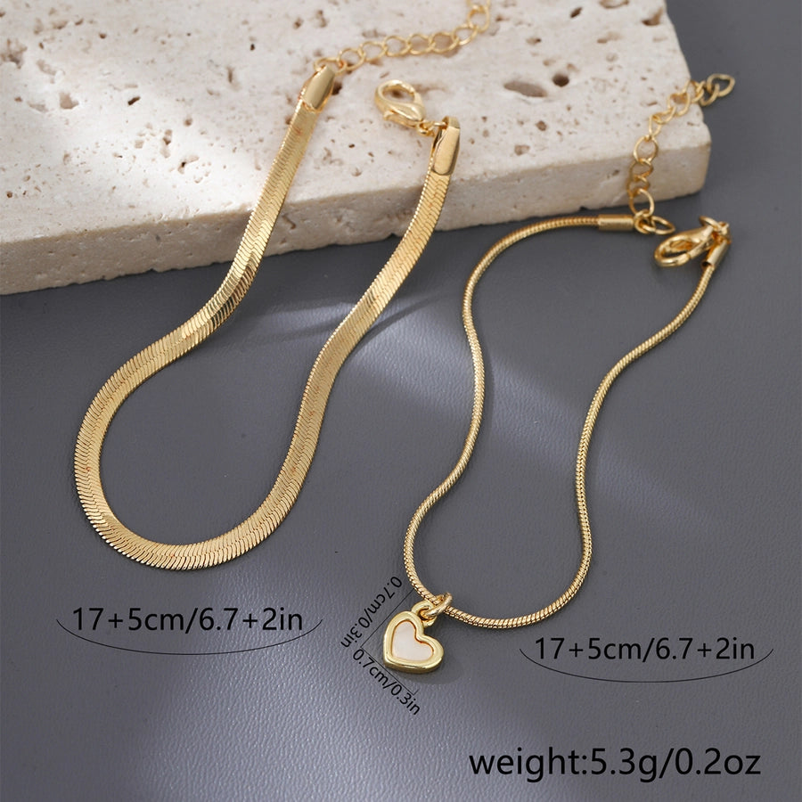 304 Stainless Steel Copper Inlay Heart Shape Zircon Bracelets