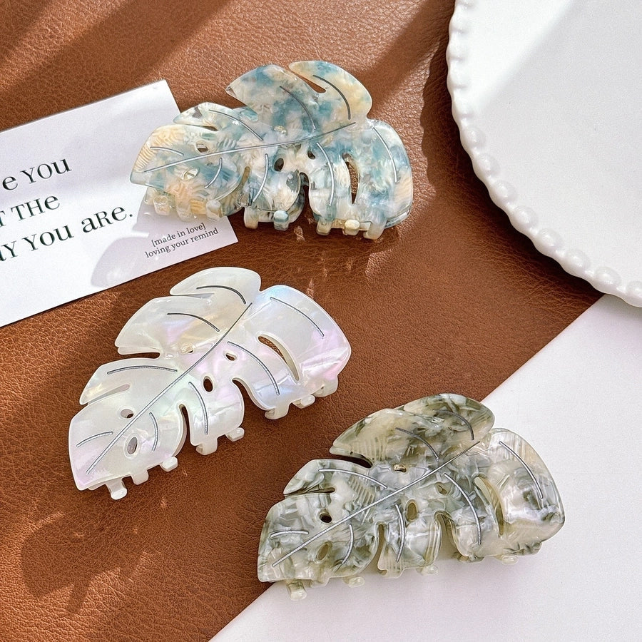 Women's Basic Simple Style Leaves Acetic acid sheets Hair Claws