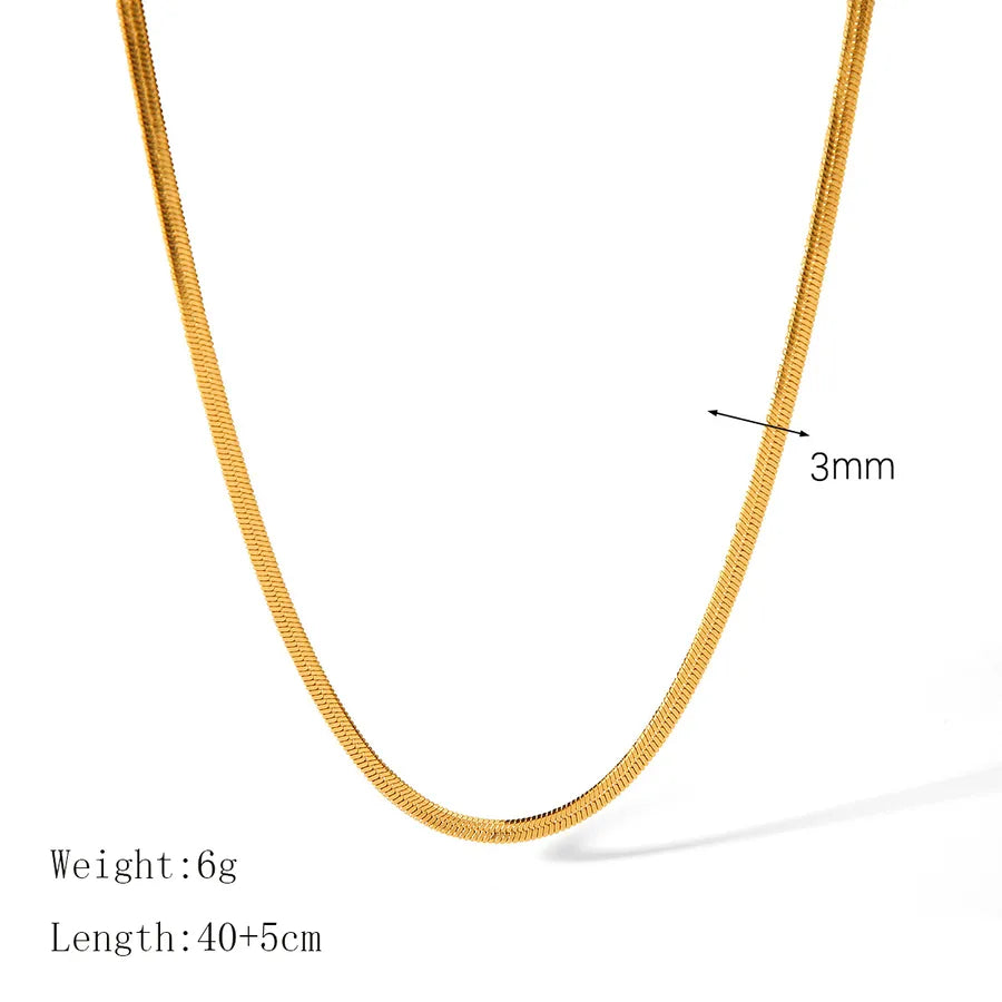 Wholesale Jewelry Basic Simple Style Commute Solid Color 304 Stainless Steel 18K Gold Plated Plating Necklace