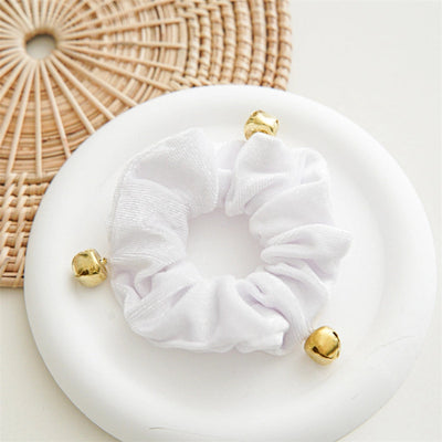 Christmas Romantic Women's Solid Color Flannel Handmade Hair Tie