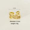 Copper 18K Gold Plated Inlay Geometric Zircon Copper Rings