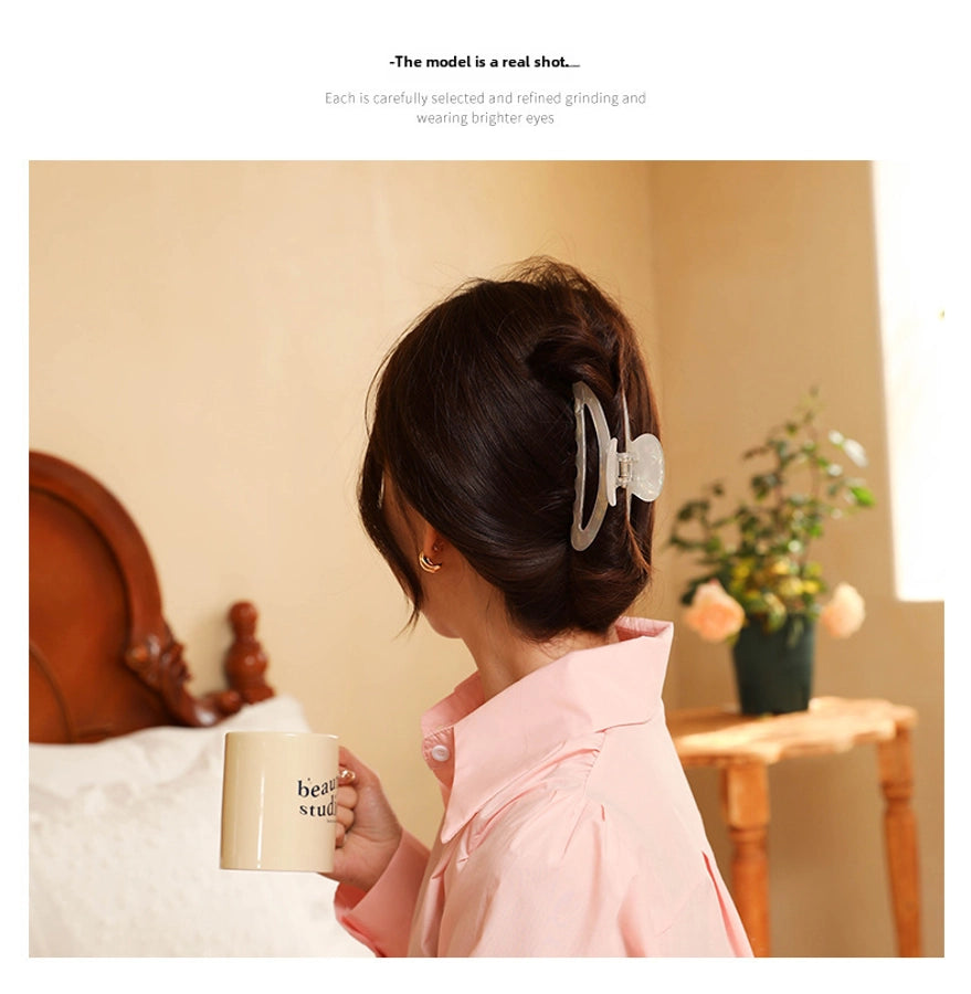 Mermaid Ji acetate hairpin female  back head bath pan head grip elegant temperament shark clip headdress