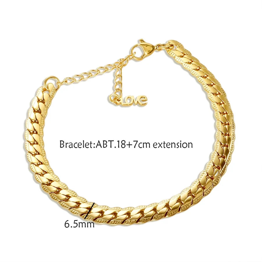 Jewelry Casual Simple Style Geometric 304 Stainless Steel Plating Bracelets Earrings Necklace