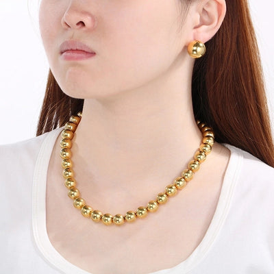 Jewelry Vintage Style Round 304 Stainless Steel 18K Gold Plated Jewelry Set