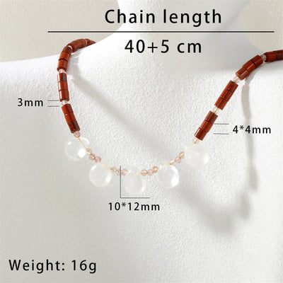 Ethnic Style Water Droplets natural stone Copper Pendant Necklace In Bulk