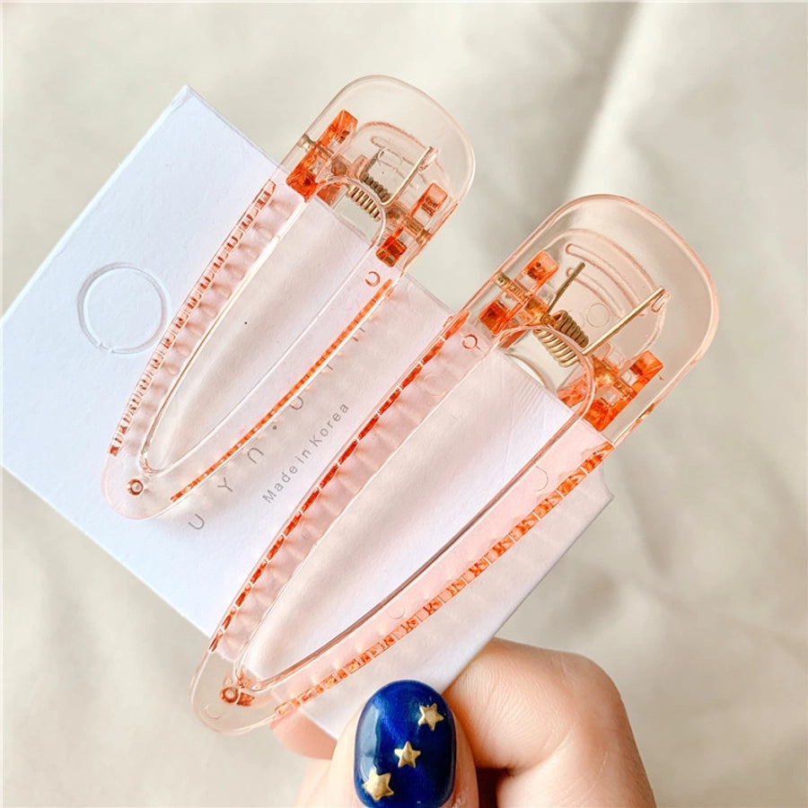 sweet solid color plastic resin transparent hair clip