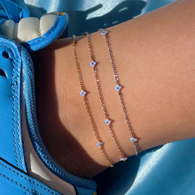 Copper Flower Earrings Anklet Necklace