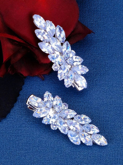 women's elegant sweet solid color alloy plating inlay rhinestones hair clip