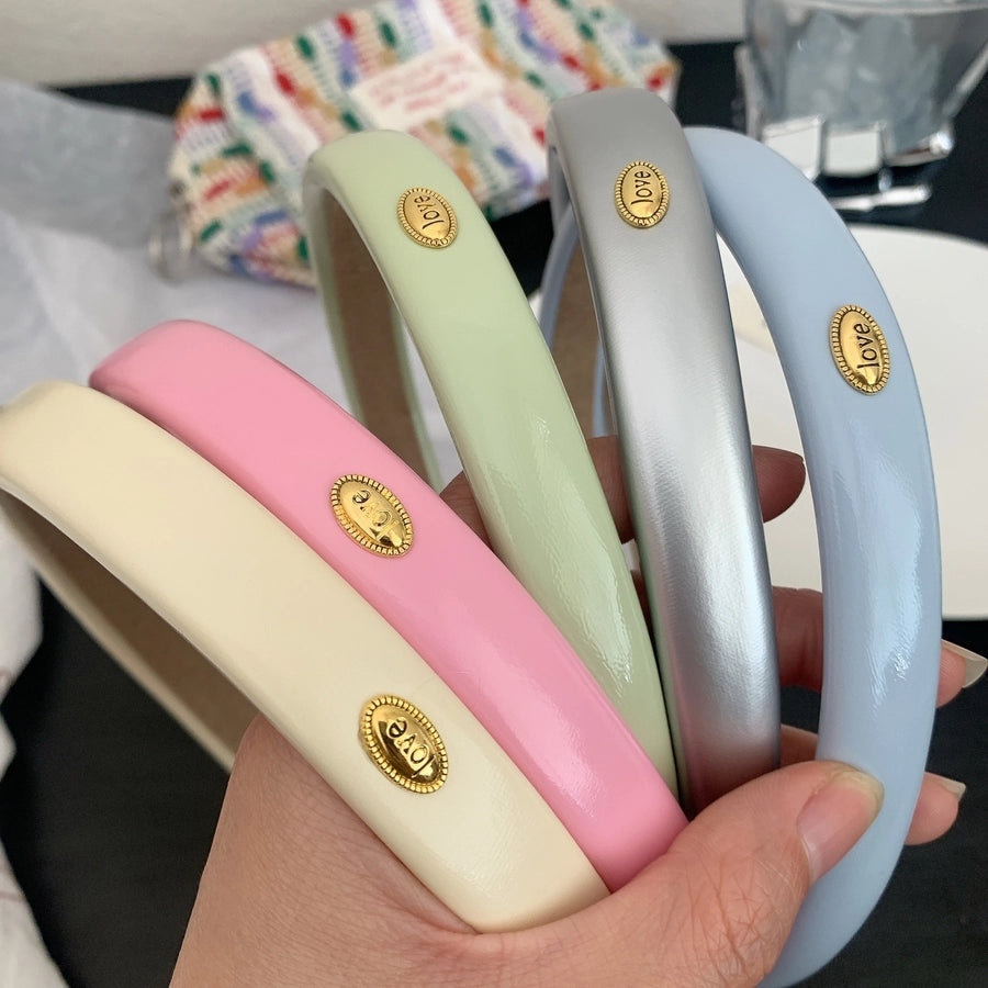 Women's Elegant Simple Style Solid Color Leather Hair Band