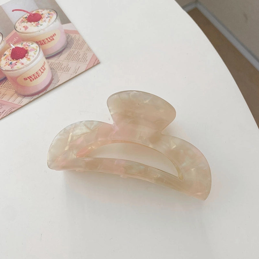 fashion solid color plastic resin polishing hollow out hair claws