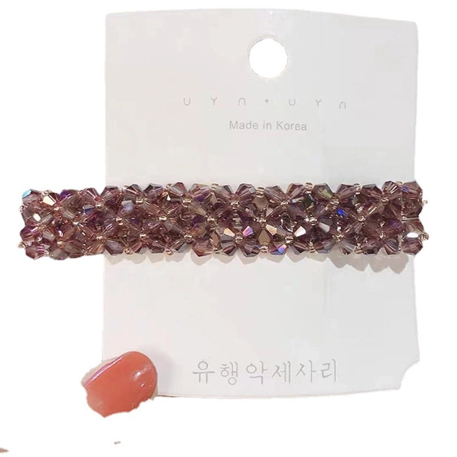 fashion geometric glass metal hair clip 1 piece