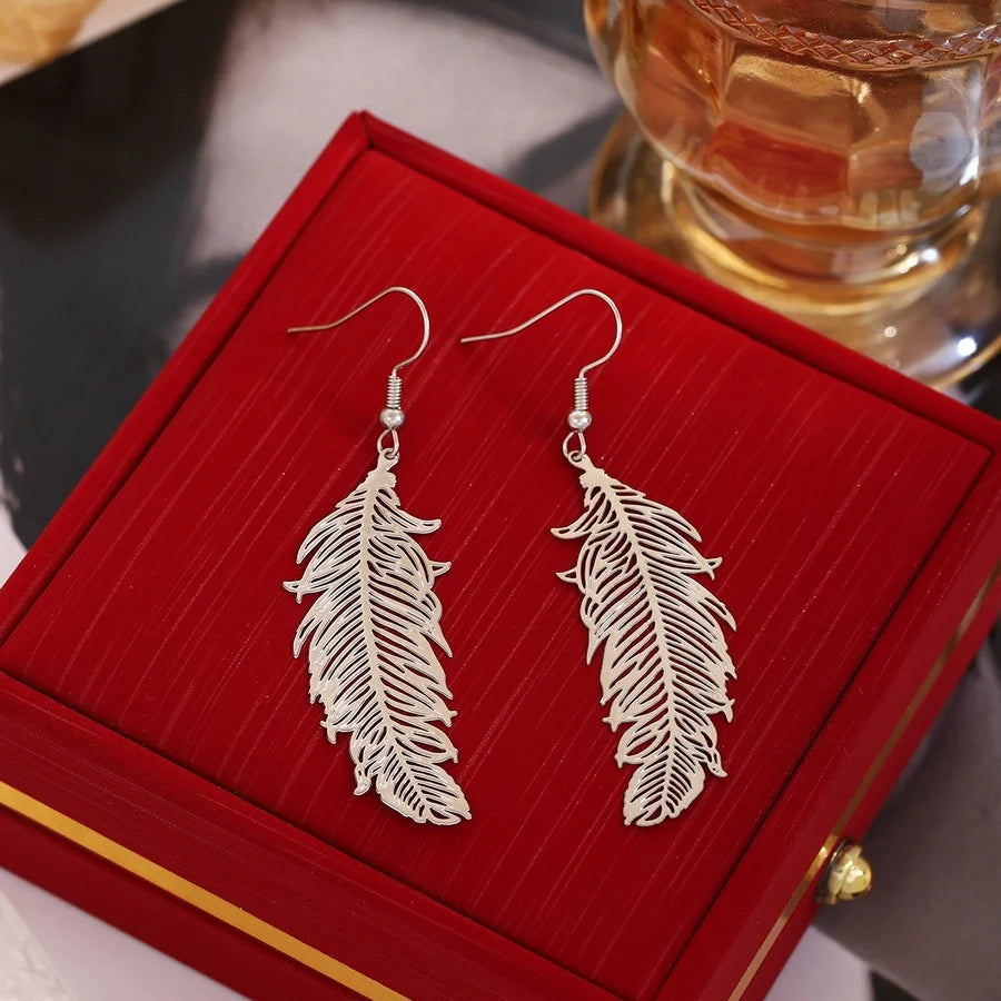 1 Pair Retro Wings Plating Copper Drop Earrings