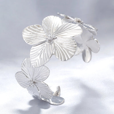 Copper 18K Gold Plated Conch Flower Bangle