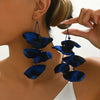 1 Pair Exaggerated Simple Style Leopard Alloy Polyester Drop Earrings