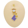 1 Piece Belly Rings Rock Punk Pumpkin Bat Skull 316 Stainless Steel  Alloy Epoxy Inlay Rhinestones Zircon Gold Plated