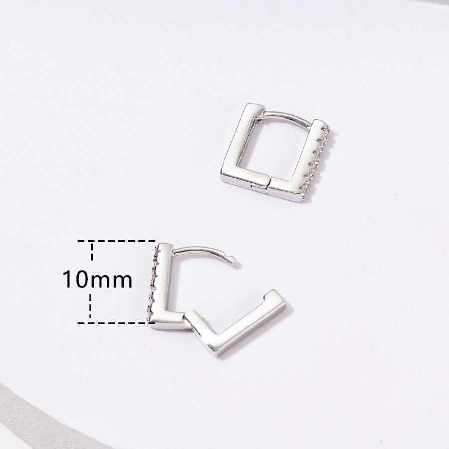 1 Pair Simple Style Geometric Copper Zircon Earrings