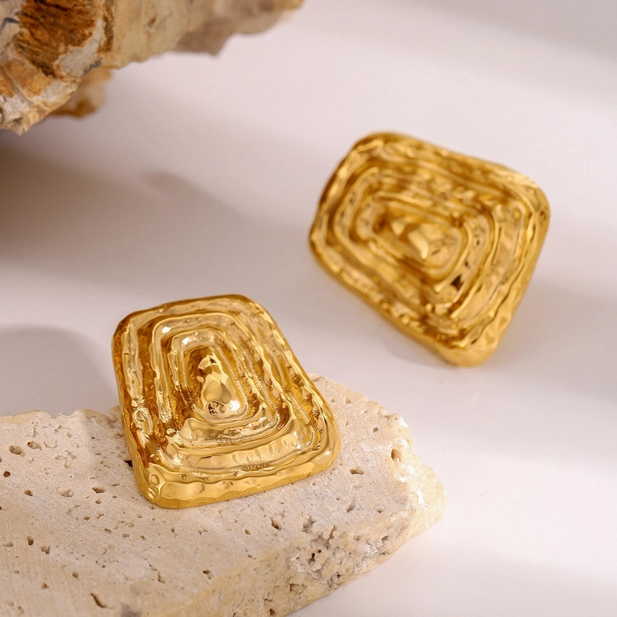 1 Pair Simple Style Classic Style Swirl Pattern Solid Color 304 Stainless Steel Stainless Steel Earrings