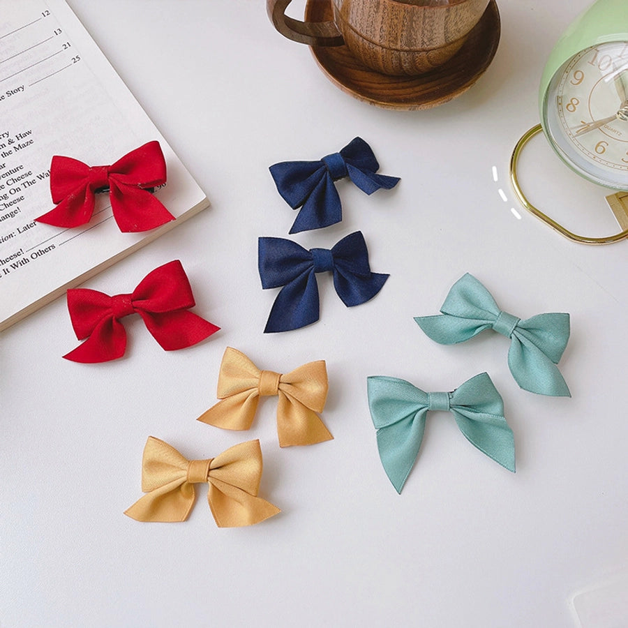 Girl'S Simple Style Classic Style Bow Knot Cloth Braid Hair Clip