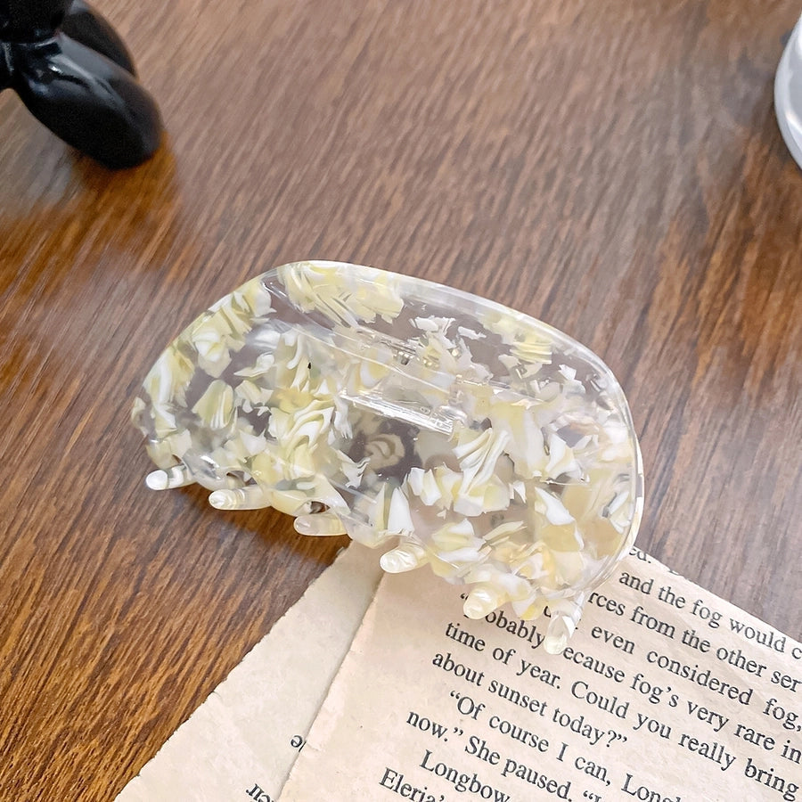 cute color block acetic acid sheets printing hair claws