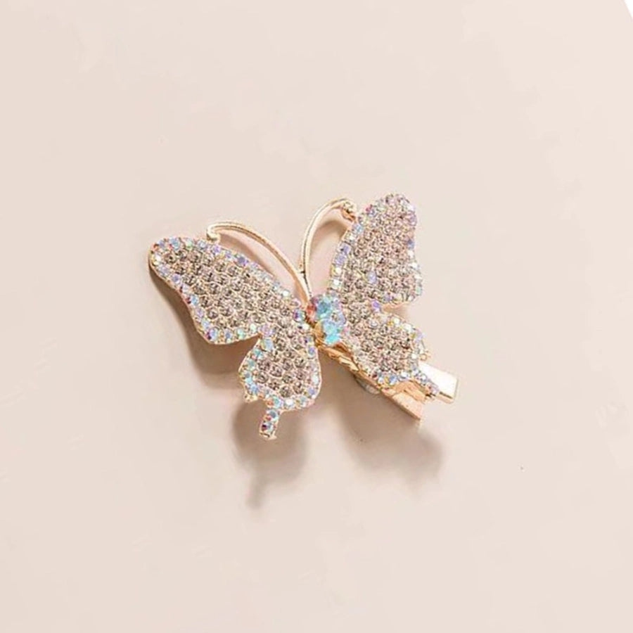 fashion heart shape butterfly snowflake imitation pearl alloy inlay rhinestones hair clip 1 piece
