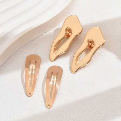 Hot Selling Irregular Metal Side Clip Women's BB Clip Duckbill Clip Combination Suit Barrettes High Sense Head Clip