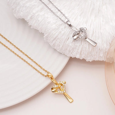 Jewelry Glam Lady Sexy Cross 304 Stainless Steel Copper Necklace