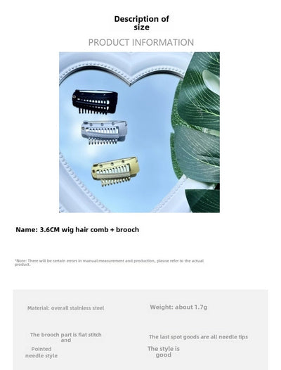 hot sale stainless steel Chunni clip + brooch hat clip wig hair piece stainless steel elastic BB clip