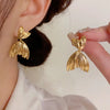 1 Pair Hawaiian Vacation Beach Fish Tail 304 Stainless Steel 18K Gold Plated Drop Earrings