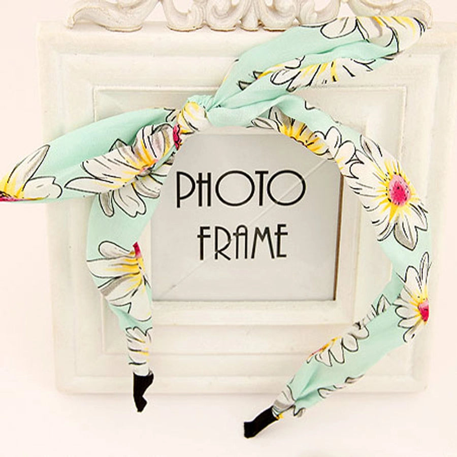 simple style flower bow knot twist cloth hair band