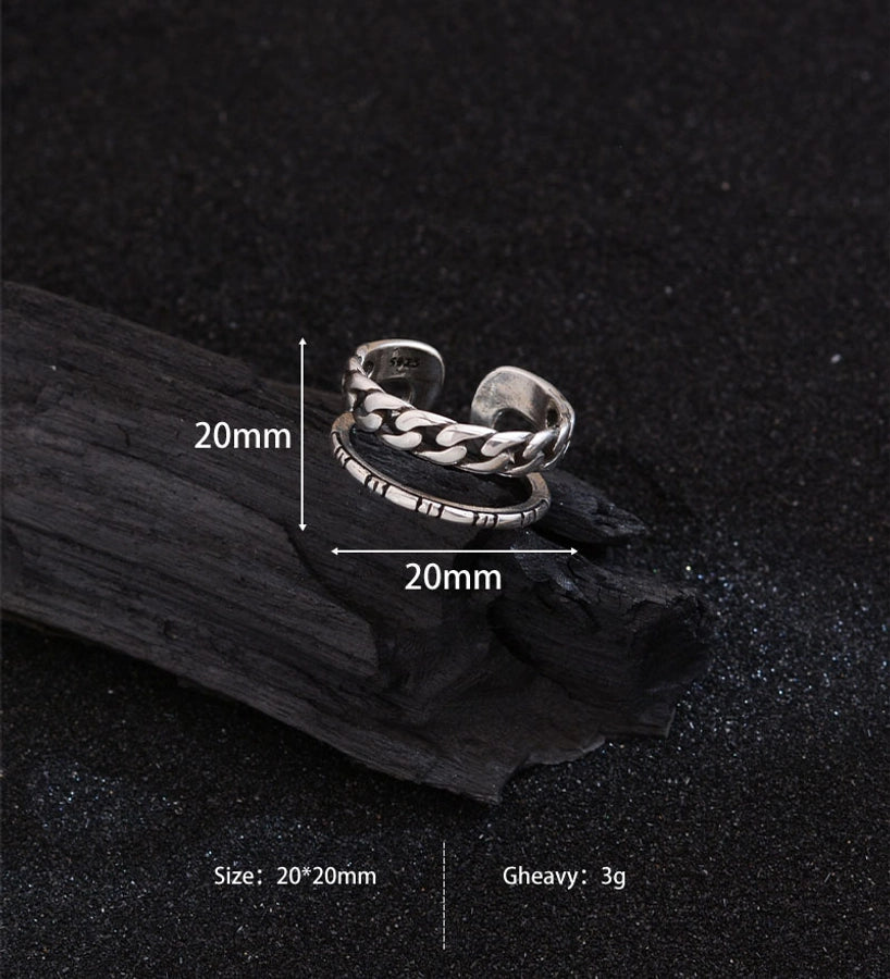 Copper Cha Print Open Rings