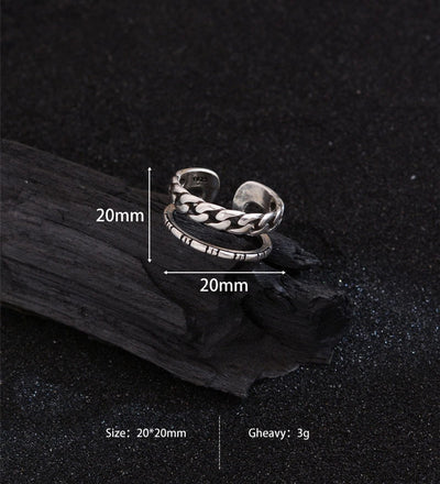 Copper Cha Print Open Rings