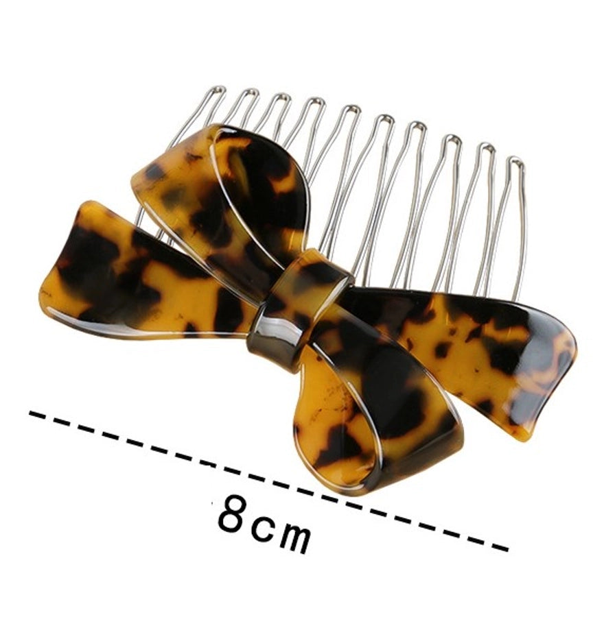 Women's IG Style Simple Style Bow Knot Leopard Alloy Insert comb