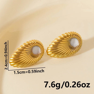 1 Pair Simple Style Geometric Water Droplets 304 Stainless Steel Ear Studs