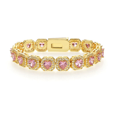 Copper Zircon Plating Inlay Square Zircon Bracelets