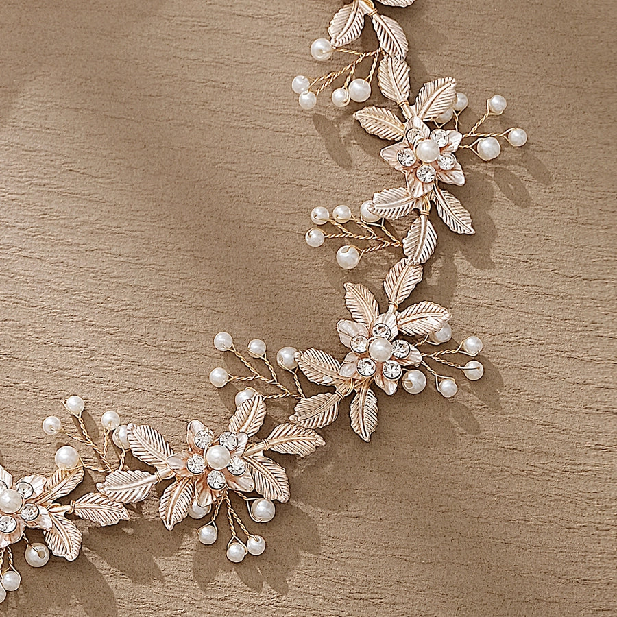 retro flower alloy hair band