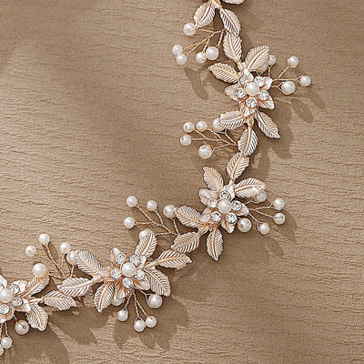 retro flower alloy hair band