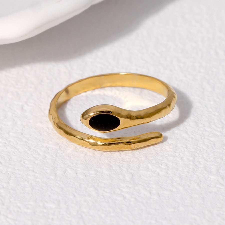 Jewelry Modern Style Simple Style Cool Style Snake 304 Stainless Steel 18K Gold Plated Enamel Stainless Steel Rings