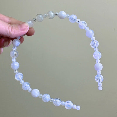 Listen to Bamboo Yin ~ New Chinese Ice Penetrating Green Imitation Jade Beaded Hair Hoop Female Advanced Sense Niche Design Hair Card Head Hoop