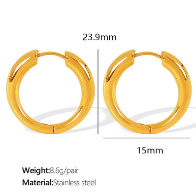 1 Pair IG Style Elegant Simple Style U Shape Round Polishing Plating 304 Stainless Steel 18K Gold Plated Earrings