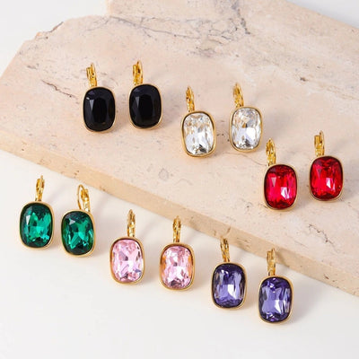 1 Pair IG Style Geometric 304 Stainless Steel Zircon 18K Gold Plated Earrings