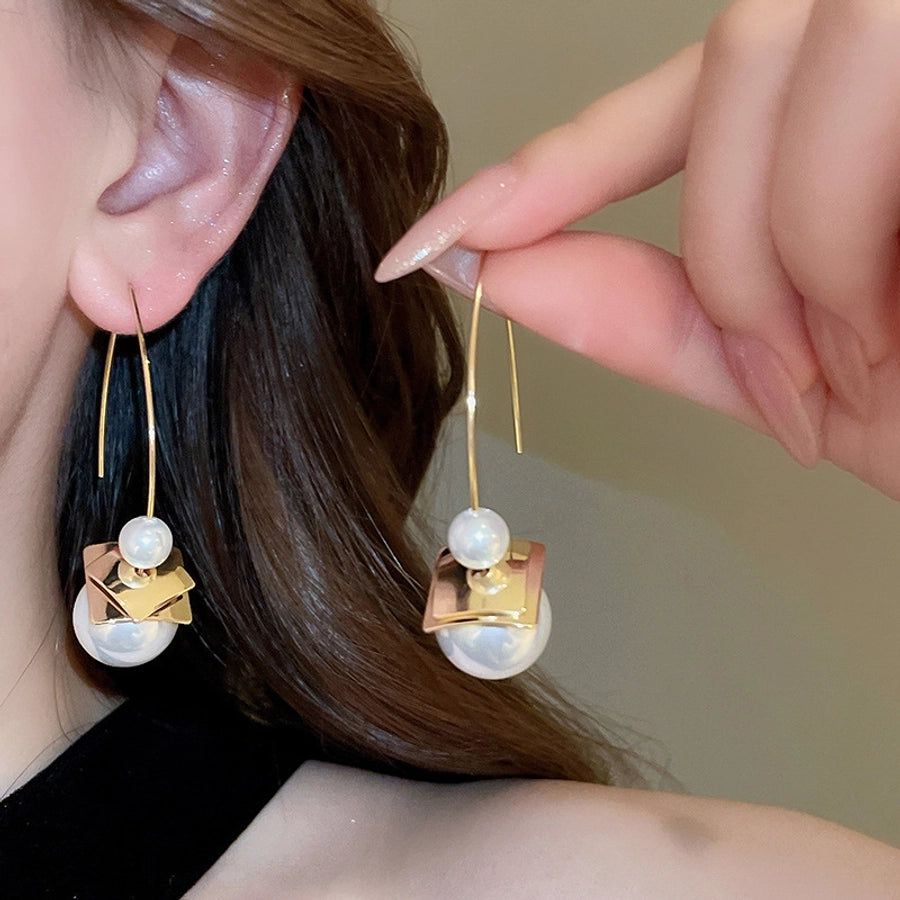 1 Pair Simple Style Round Plating Copper Resin Ear hook