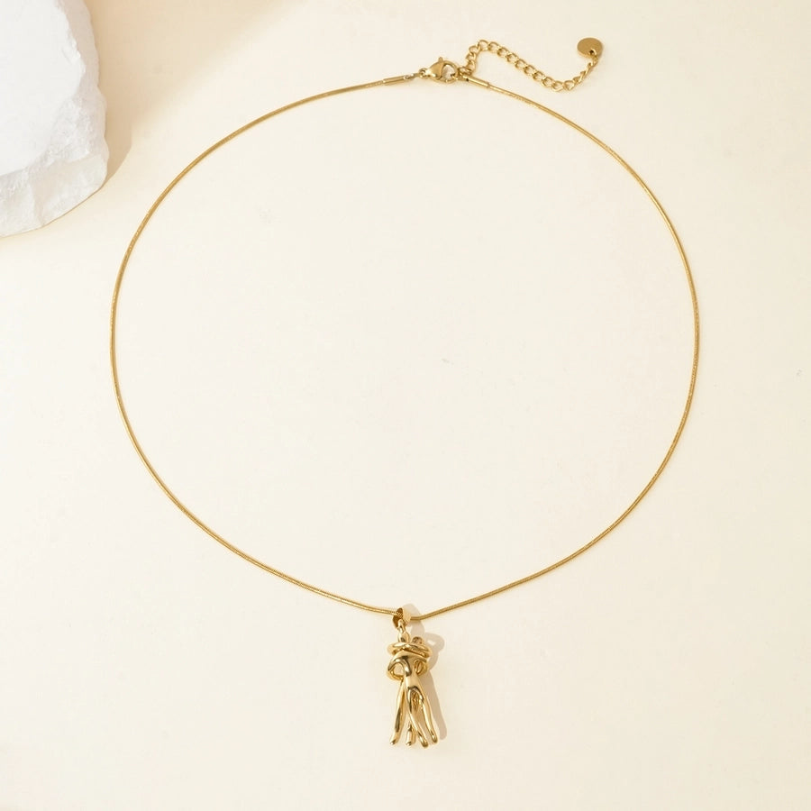 Jewelry Romantic Simple Style Humanoid 304 Stainless Steel 14K Gold Plated Polishing Pendant Necklace