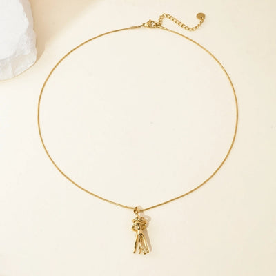 Jewelry Romantic Simple Style Humanoid 304 Stainless Steel 14K Gold Plated Polishing Pendant Necklace