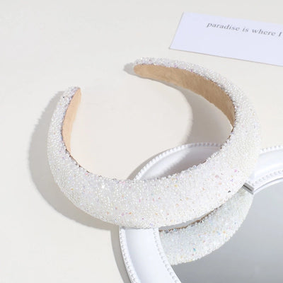 simple style solid color plastic resin inlay rhinestones hair band