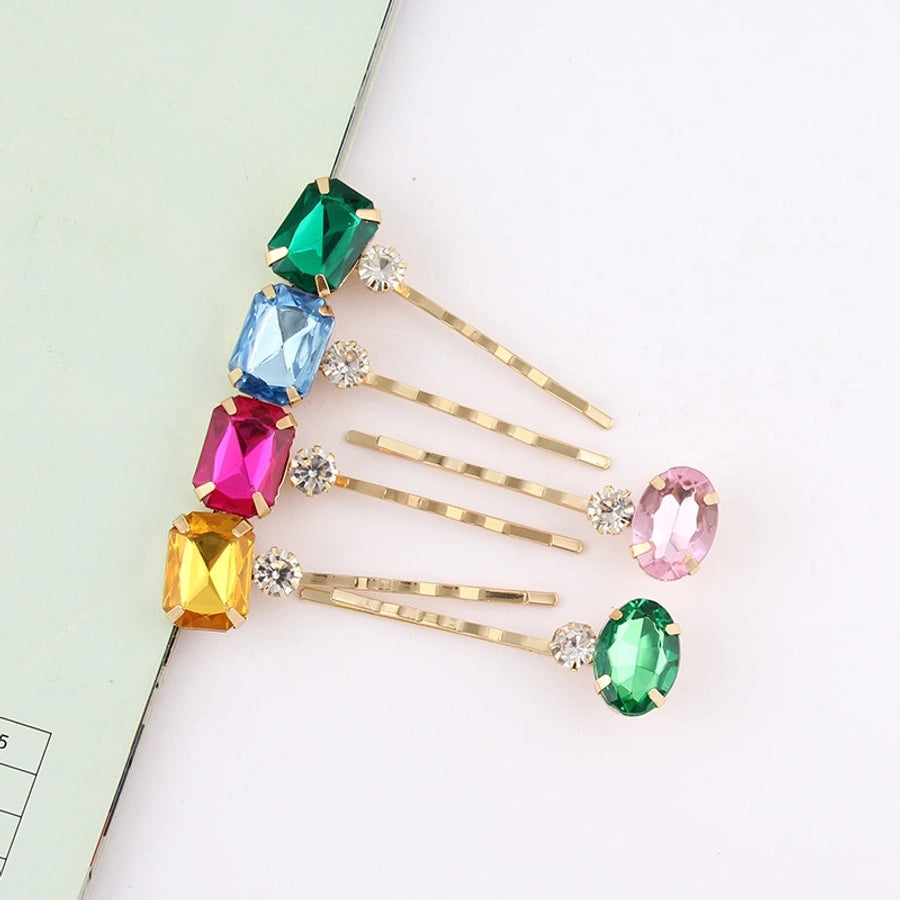 Women's Sweet Rectangle Alloy Plating Inlay Zircon Hair Clip