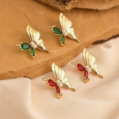 1 Pair Elegant Luxurious Shiny Butterfly 304 Stainless Steel 18K Gold Plated Ear Studs