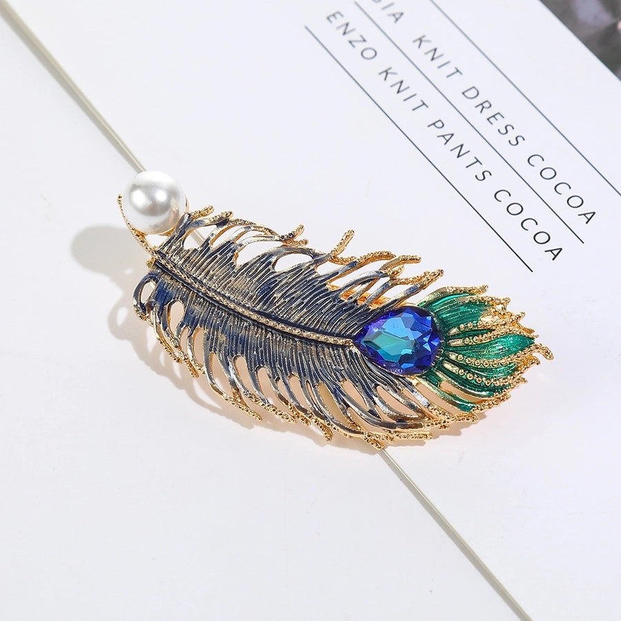 Women's Simple Style Classic Style Feather Zinc alloy Inlay Rhinestones Hair Clip