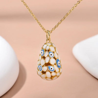 Jewelry Religion Ethnic Style Rejuvenating device Eye Copper Epoxy Pendant Necklace