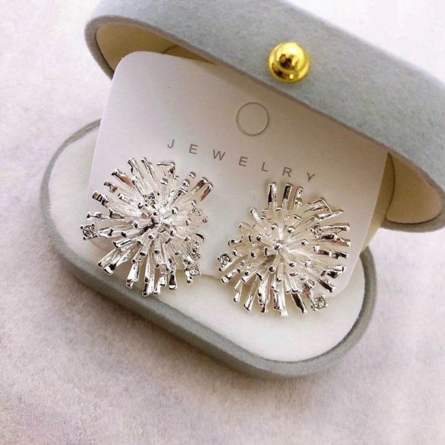 s925 silver needle retro exaggerated fireworks earrings elegant earrings irregular simple unique earrings